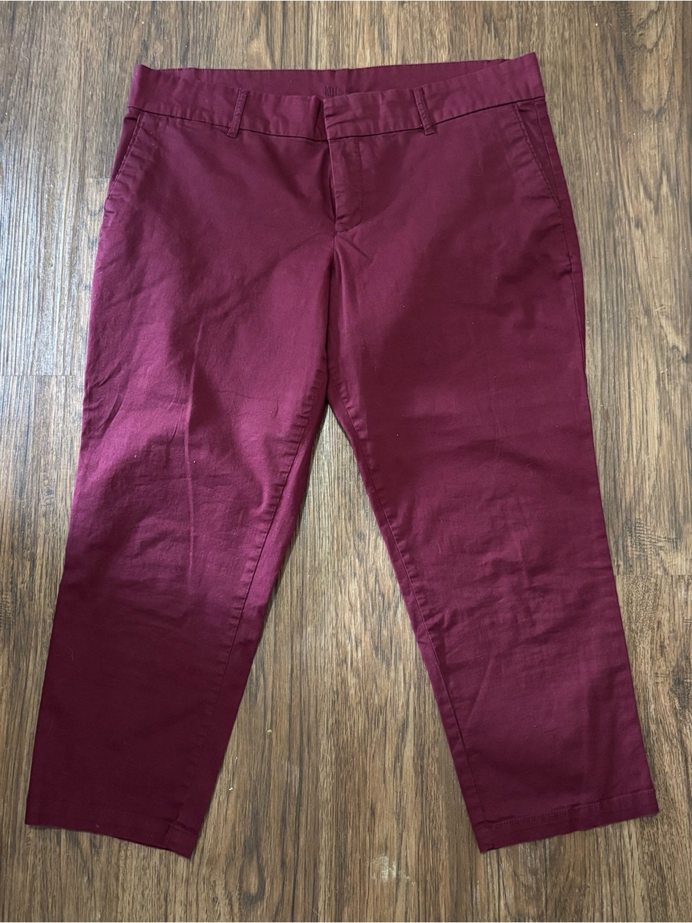 Kut from the Kloth Burgundy Red Straight Leg Chino Pants Women’s Size 14